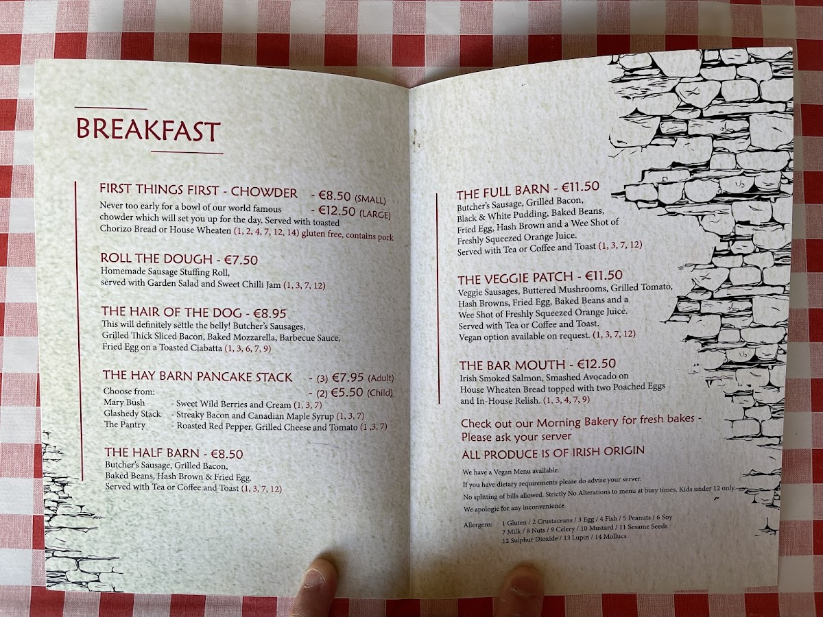 Menu Nancy's Barn Ballyliffin-1