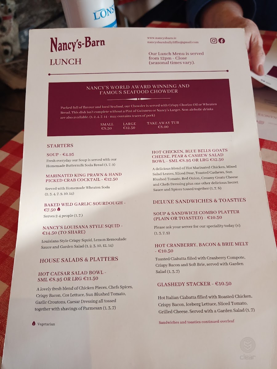 Menu Nancy's Barn Ballyliffin-4